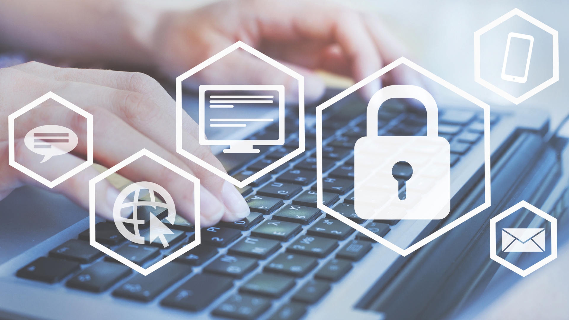 Cyber Security Icons Overlay
